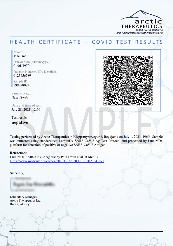 Sample Certificate